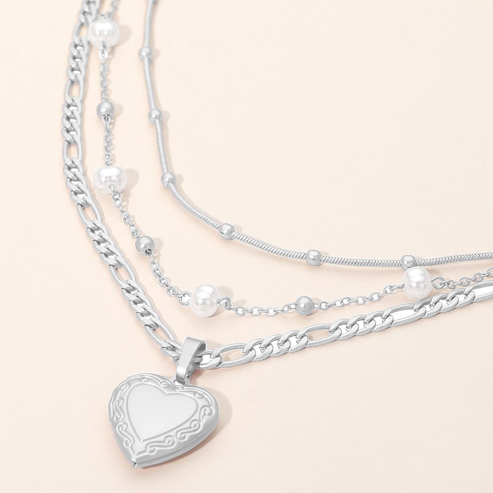 You Have My Heart 3PC Locket Layered Necklace
