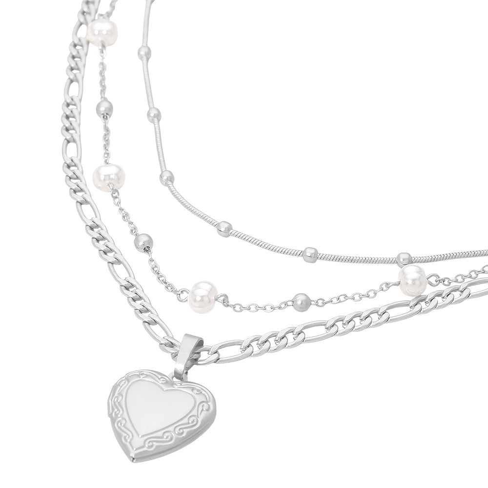 You Have My Heart 3PC Locket Layered Necklace