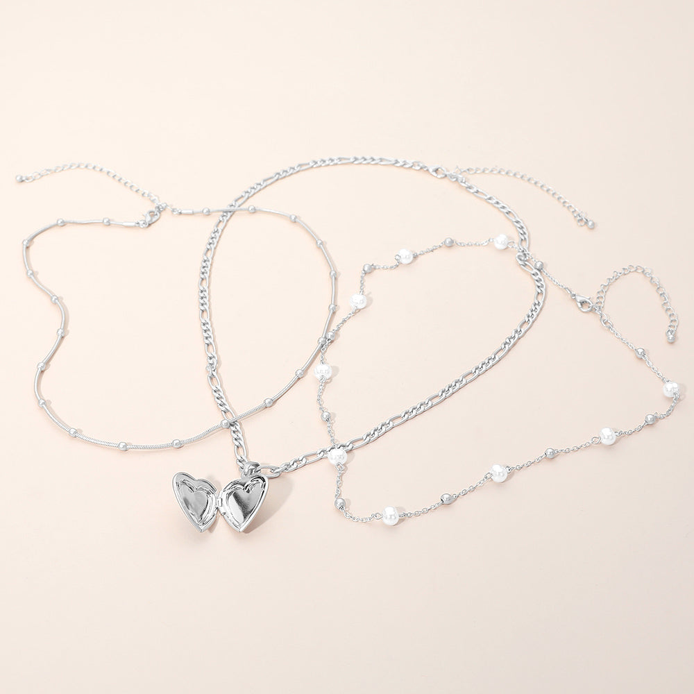 You Have My Heart 3PC Locket Layered Necklace
