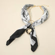 Ava Black Gold Heart Scarf Statement Necklace
