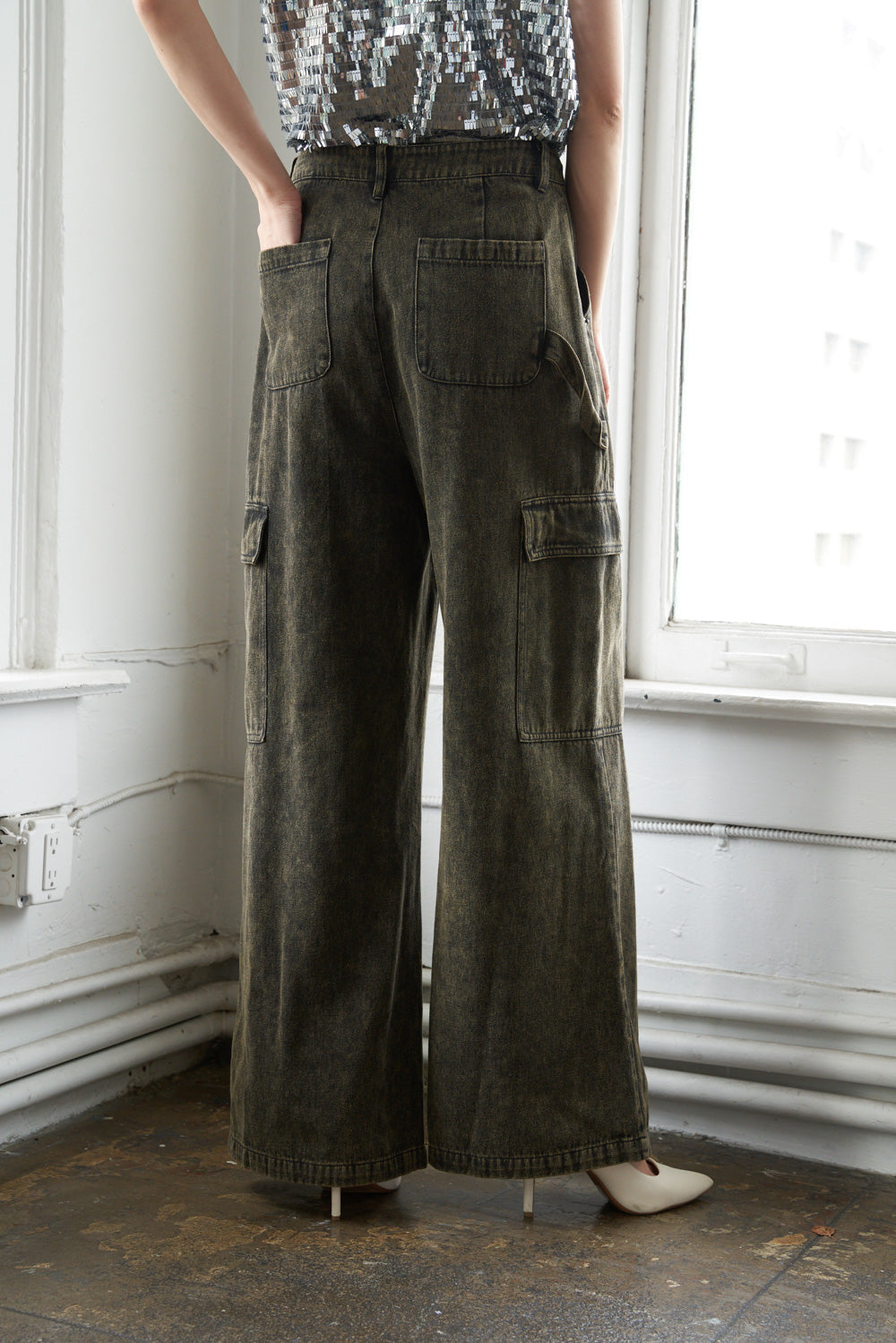 CAN'T BLAME ME CARGO DENIM PANTS