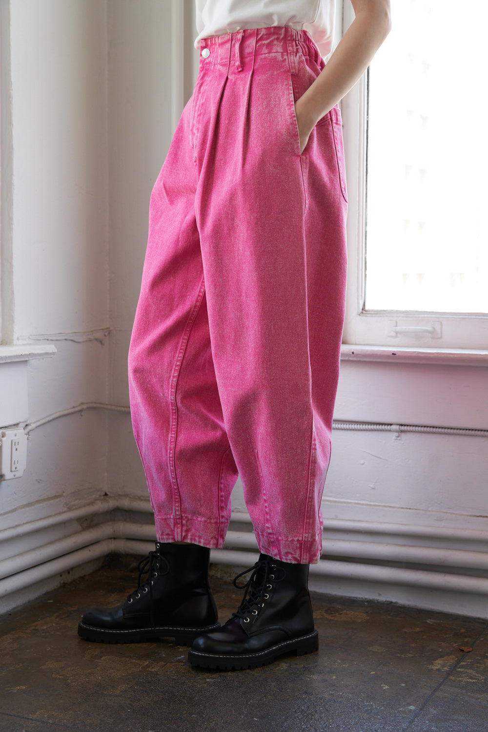 SOCIAL HOUR PINK DENIM TWILL PANTS