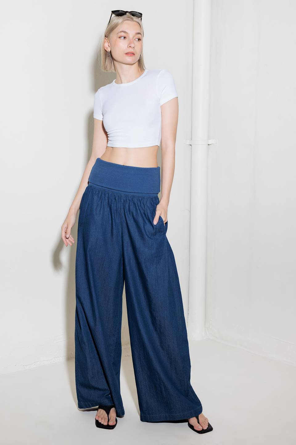 WALK EASY IN COMBO DENIM PANTS JUMPSUIT