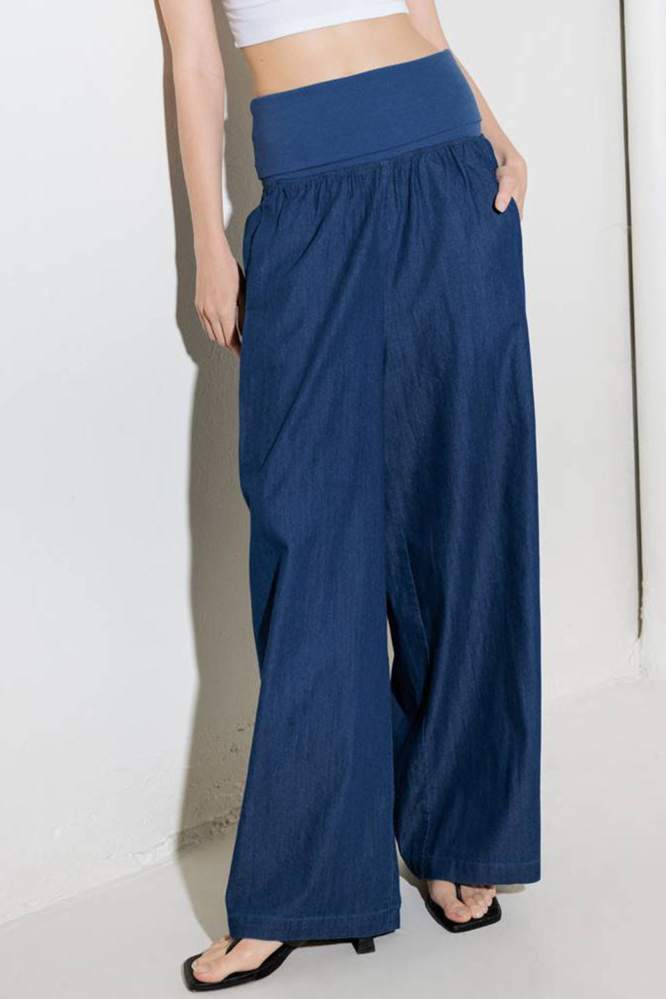 WALK EASY IN COMBO DENIM PANTS JUMPSUIT
