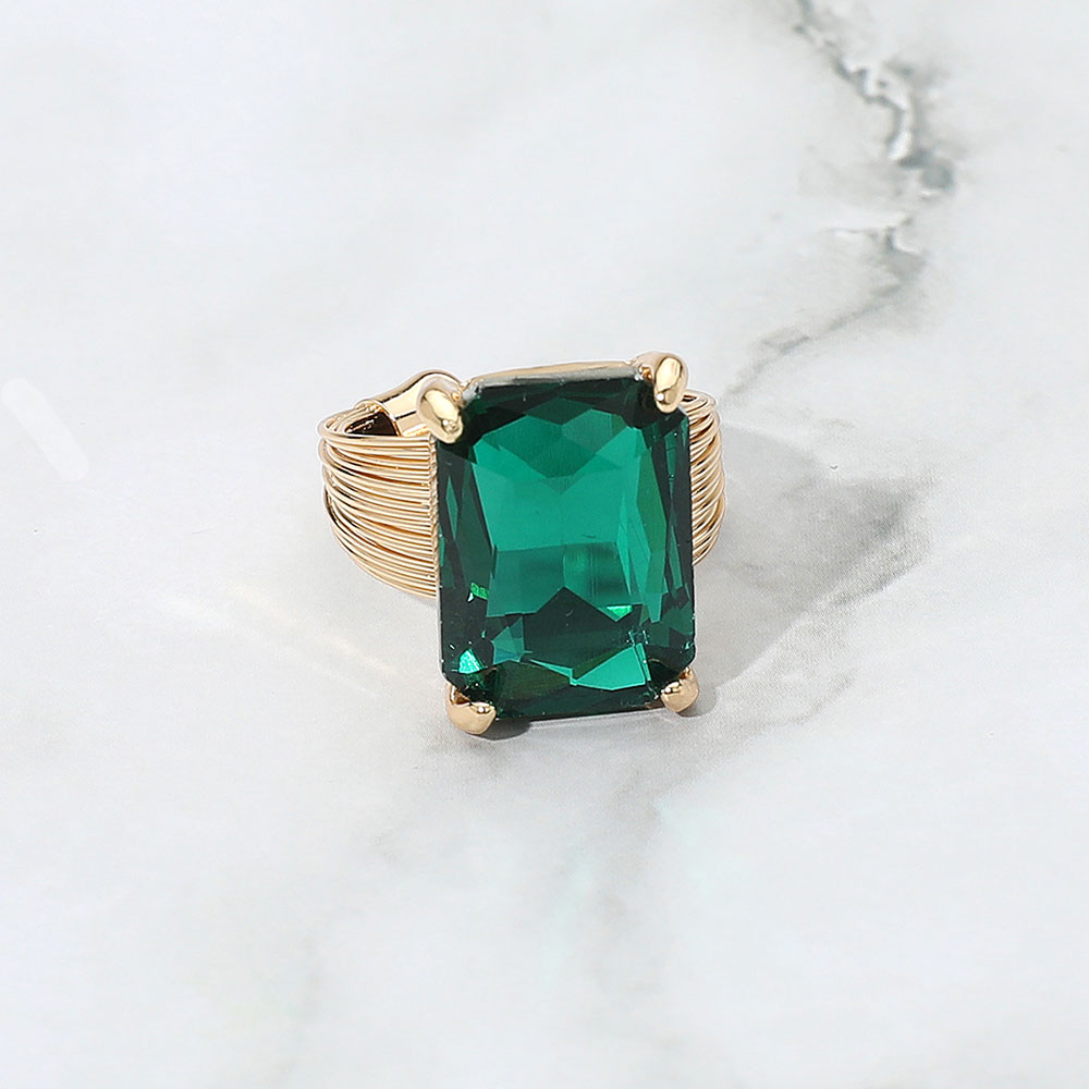 Emerald Cut Crystal Showgirl Ring