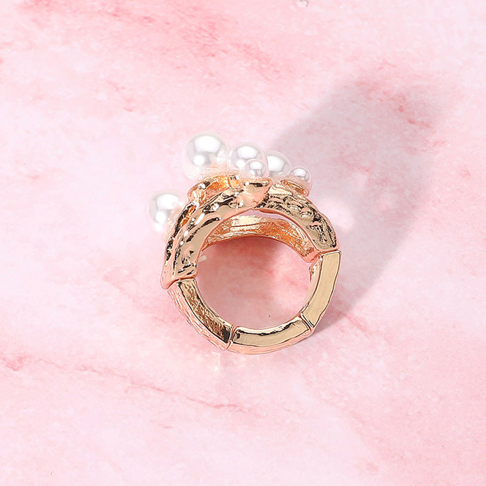 Pile of Pearls Gold Cluster Ring
