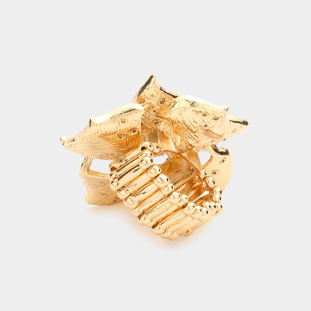 Pearl Centered Petal Power Floral Ring