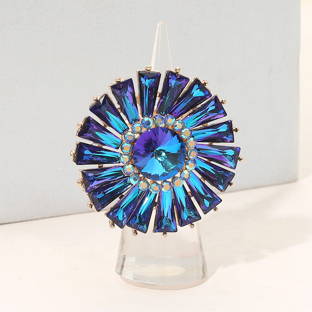 She Is A Sunburst Crystal Sparkle Ring