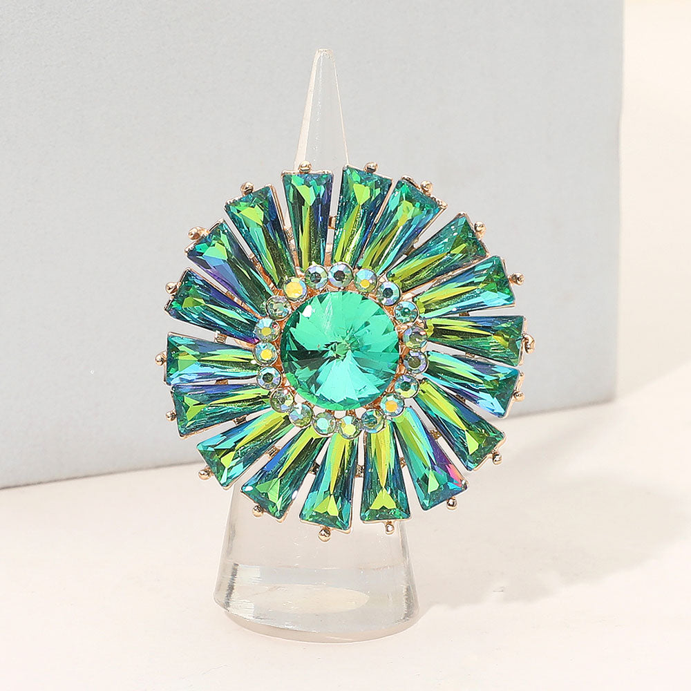She Is A Sunburst Crystal Sparkle Ring