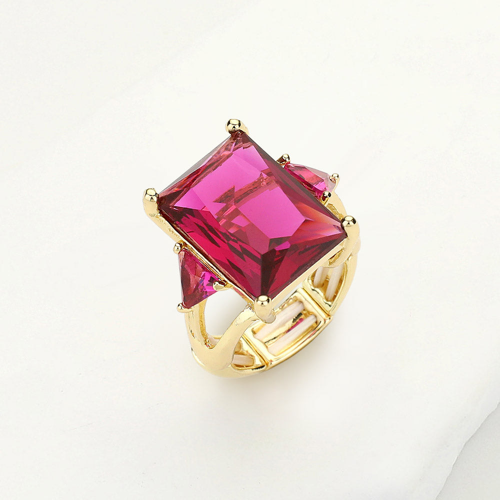 Ariana Faceted Cut Crystal Statement Ring