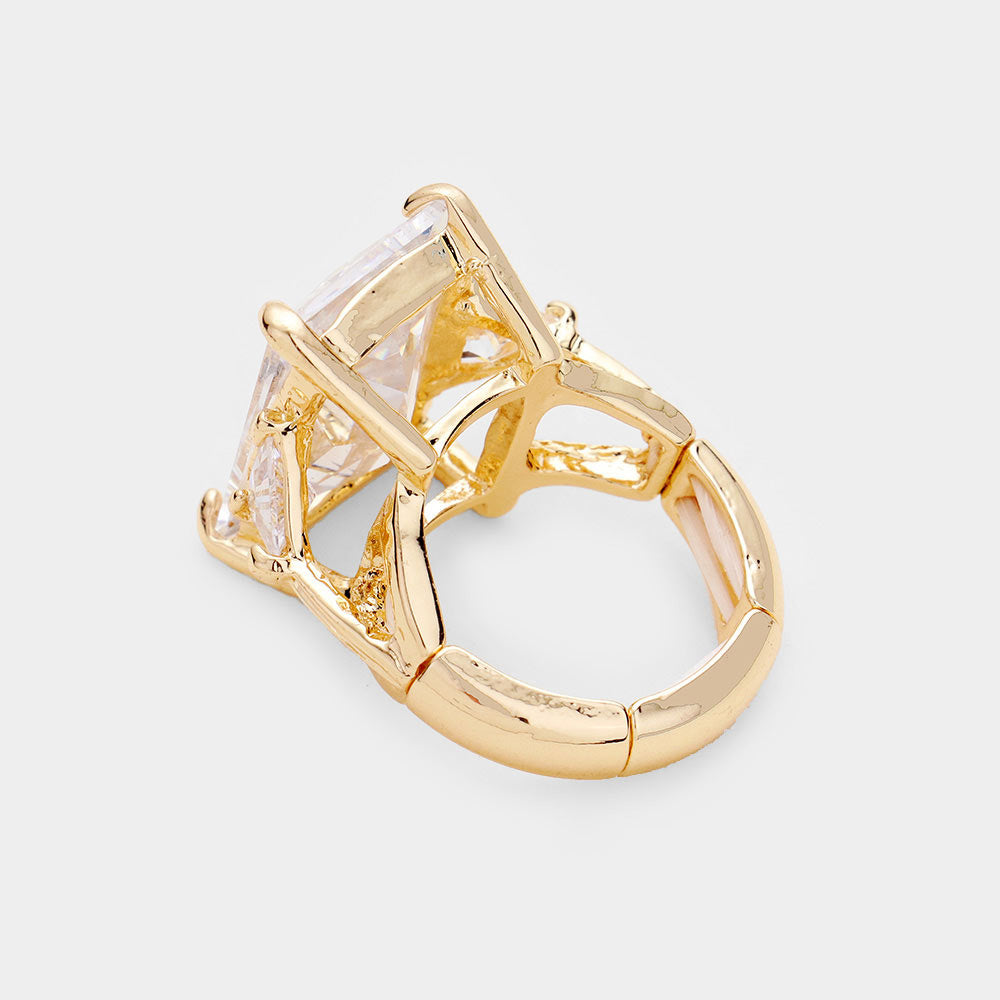 Ariana Faceted Cut Crystal Statement Ring