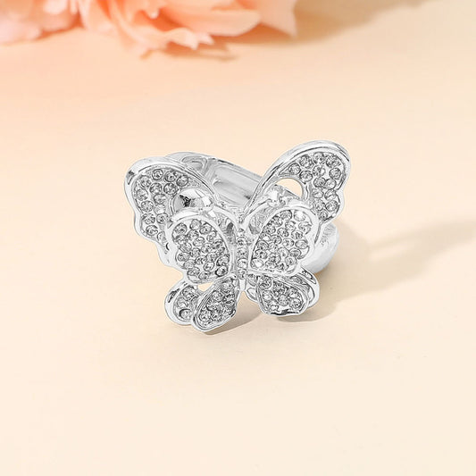 Rhinestone Sparkle Butterfly Ring