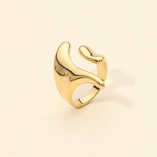 Stainless Steel Sculpted Open Wave Ring