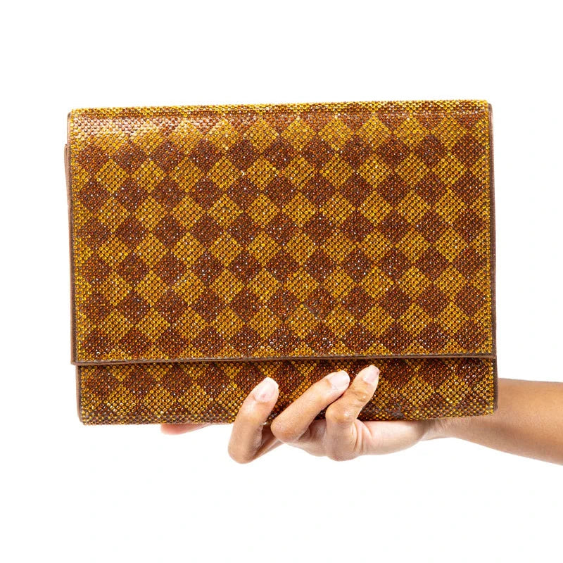 Bronze Iconic Designer Inspired Sparkle Clutch