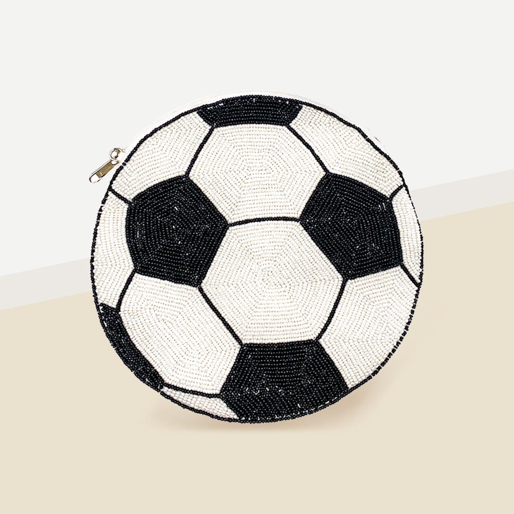 Seed Beaded Soccer Crossbody Bag Handbag