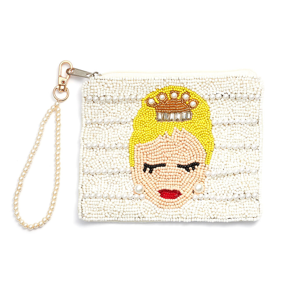Pearl Wristlet Bridal Wedding Beaded Mini Pouch Bag