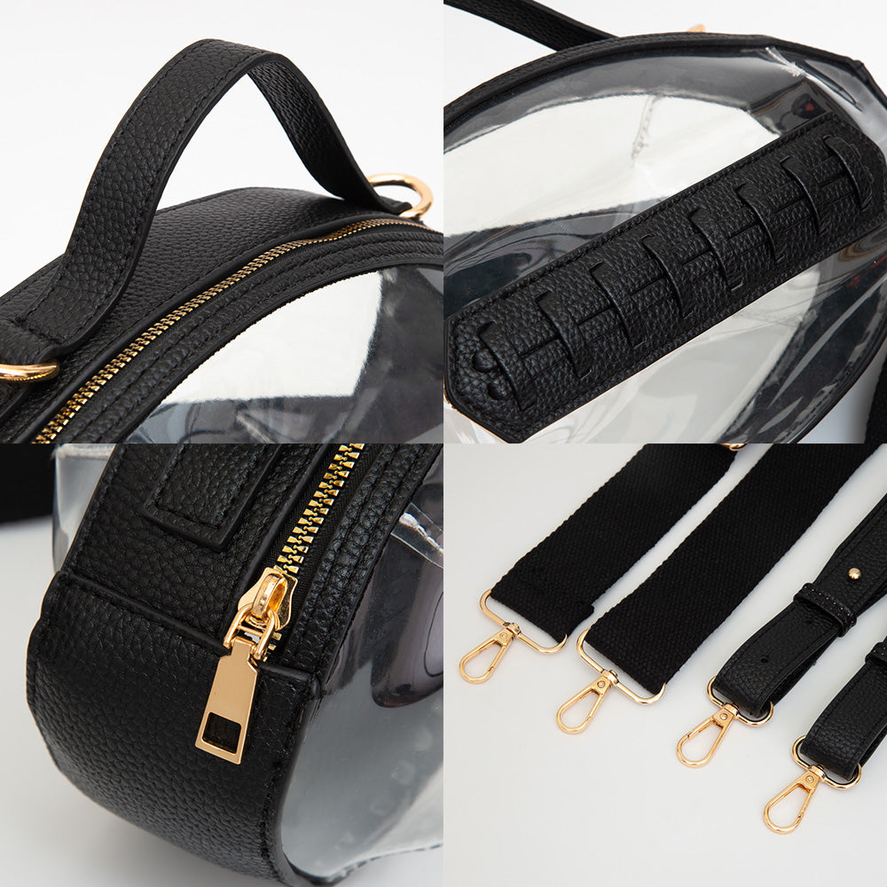 Orange Football Clear Crossbody Bag