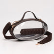 Dark Brown Football Clear Crossbody Bag