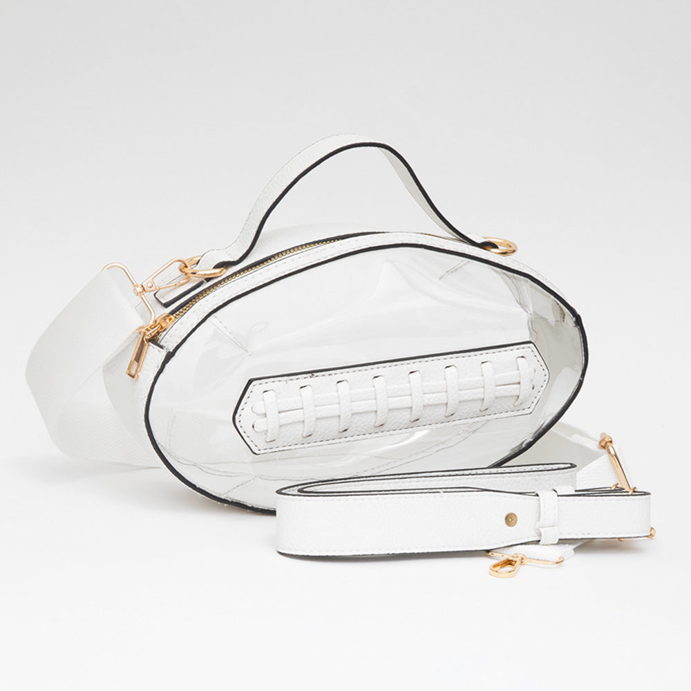 White Football Clear Crossbody Bag
