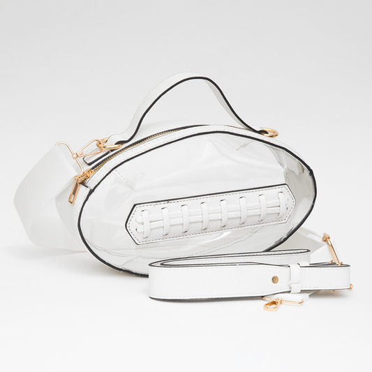 White Football Clear Crossbody Bag