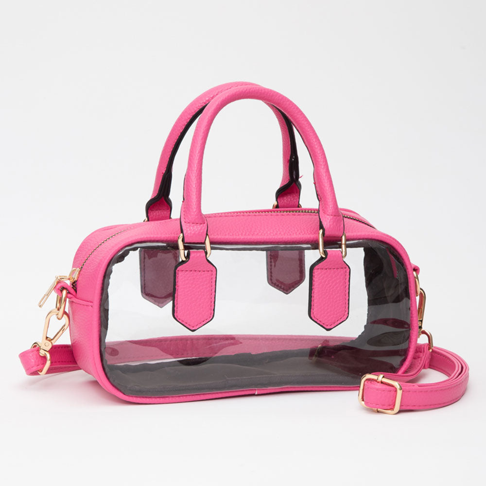 Chloe Clear Crossbody Bag - Pink | Fuchsia