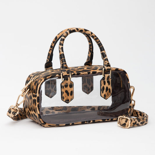 Chloe Clear Crossbody Bag - Tan | Leopard