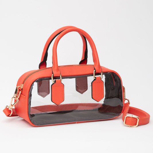 Chloe Clear Crossbody Bag - Red | Orange