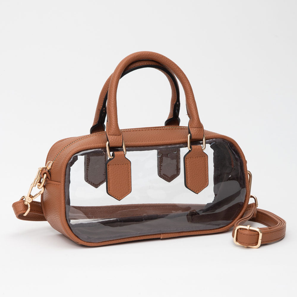 Chloe Clear Crossbody Bag - Tan | Leopard