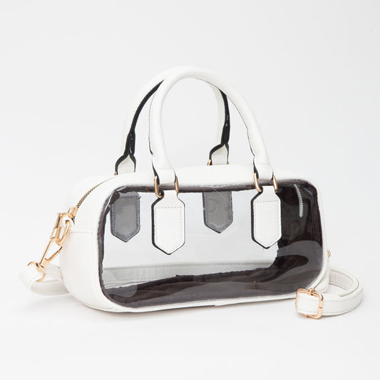 Chloe Clear Crossbody Bag - Black | White