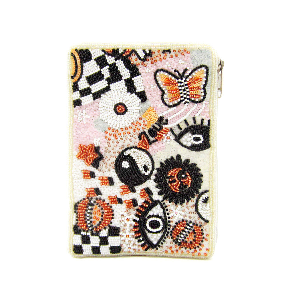 Seed Beaded Evil Eye Lucky Symbols Crossbody Bag