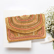 Beaded Natural Stone Coral Crossbody Clutch Handbag