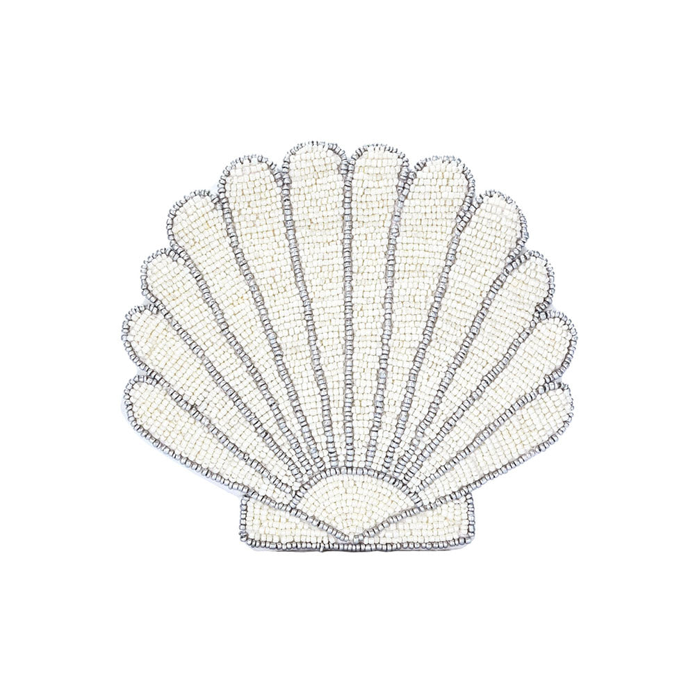 Seashell Mermaid Beach Theme Sequin Beaded Coin Pouch Bag