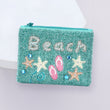 Day At The Beach Beaded Coin Pouch Bag