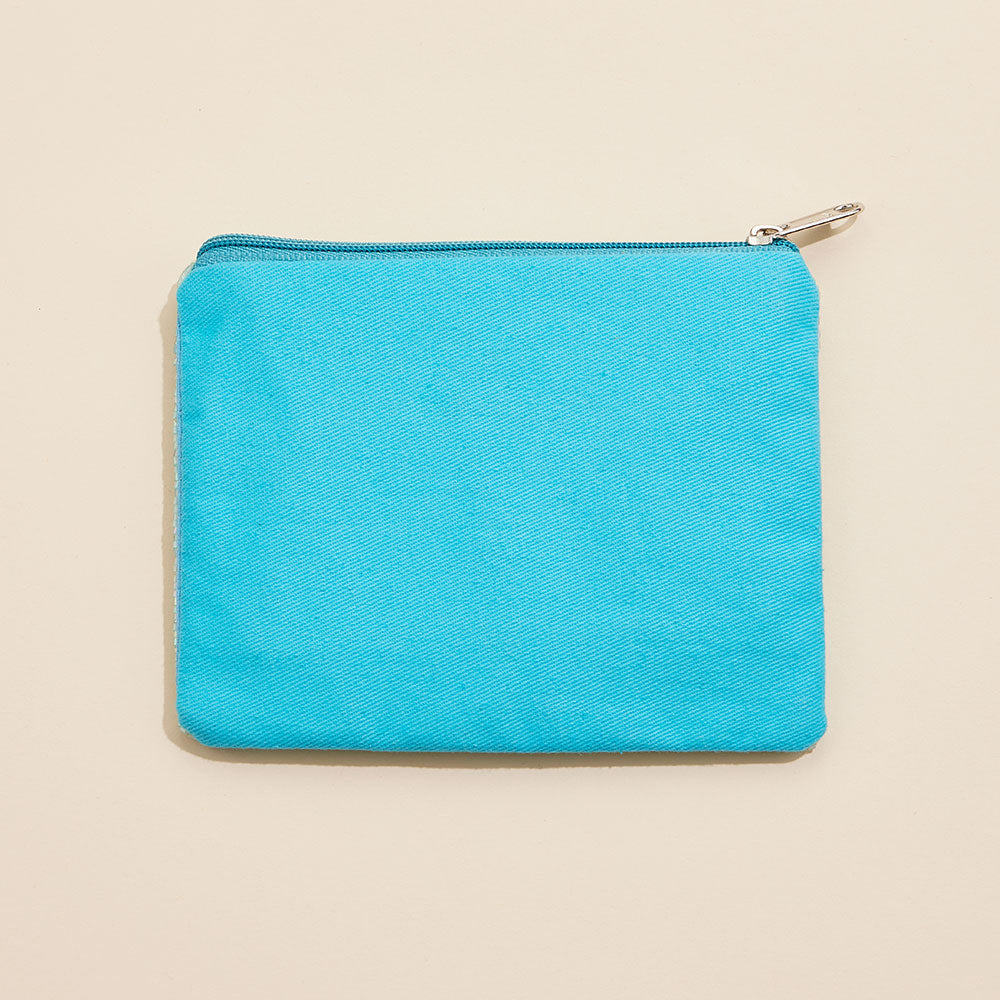 Tropical Palm Tree Beaded Mini Pouch Bag