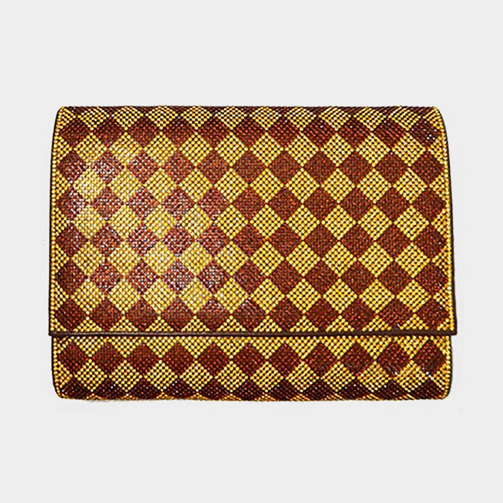 Bronze Iconic Designer Inspired Sparkle Clutch