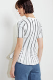 EVENING RUSTLE JACQUARD SWEATER TOP