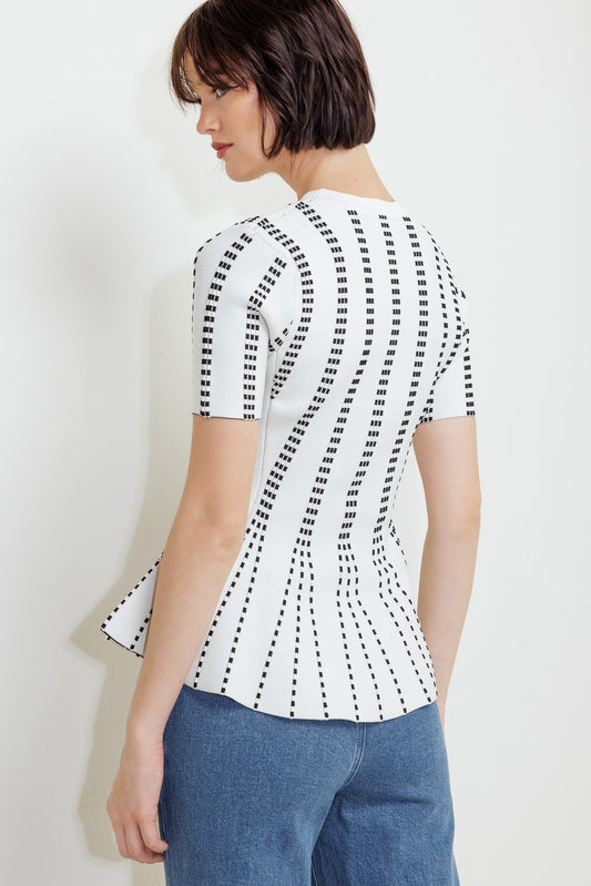 EVENING RUSTLE JACQUARD SWEATER TOP