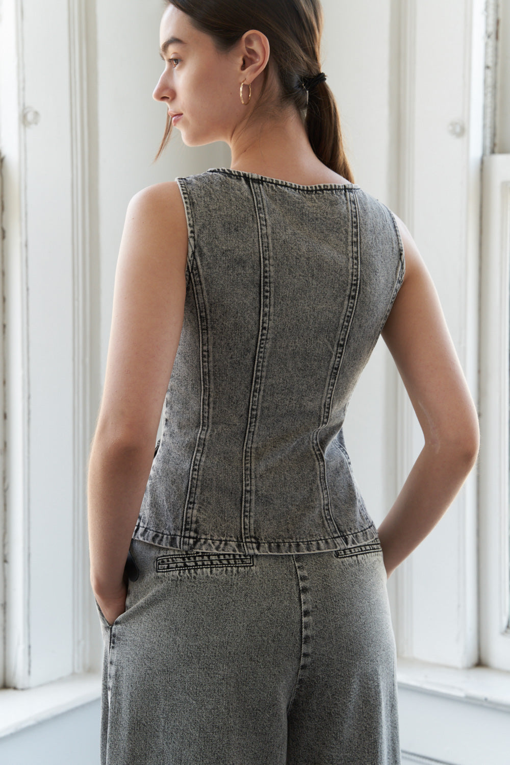 STUNNING GLORY DENIM TOP