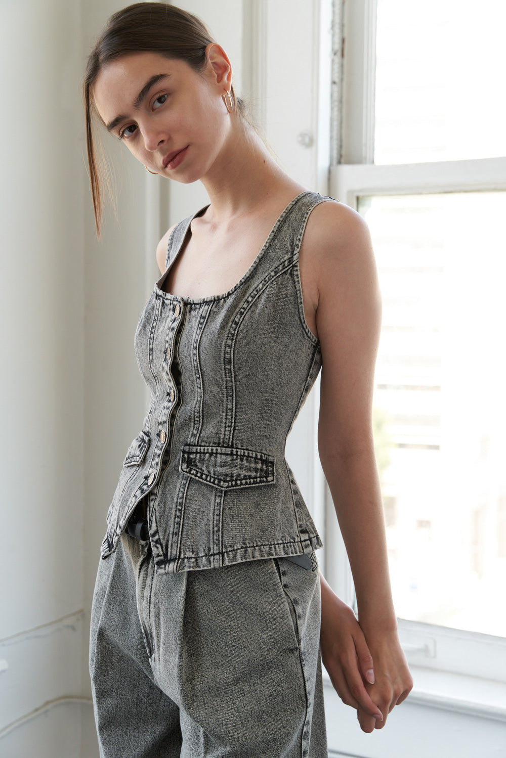 STUNNING GLORY DENIM TOP