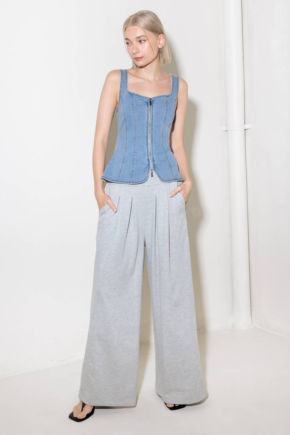 ALMOST ANGELIC LIGHT DENIM TOP
