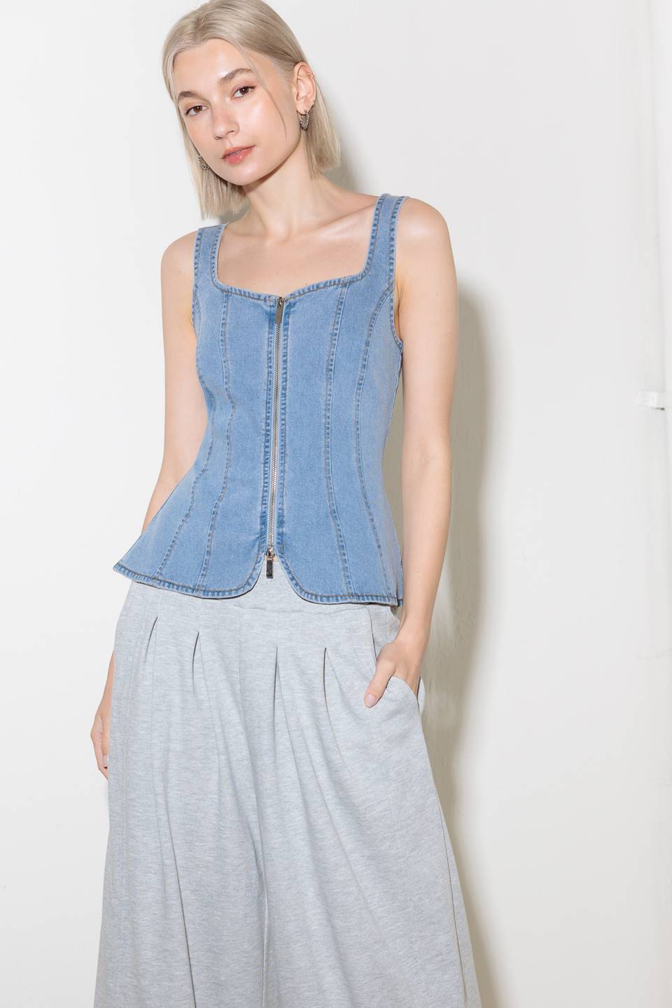 ALMOST ANGELIC LIGHT DENIM TOP