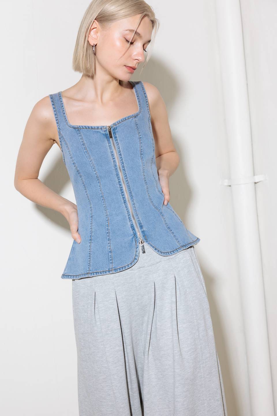 ALMOST ANGELIC LIGHT DENIM TOP