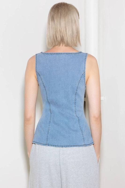 ALMOST ANGELIC LIGHT DENIM TOP