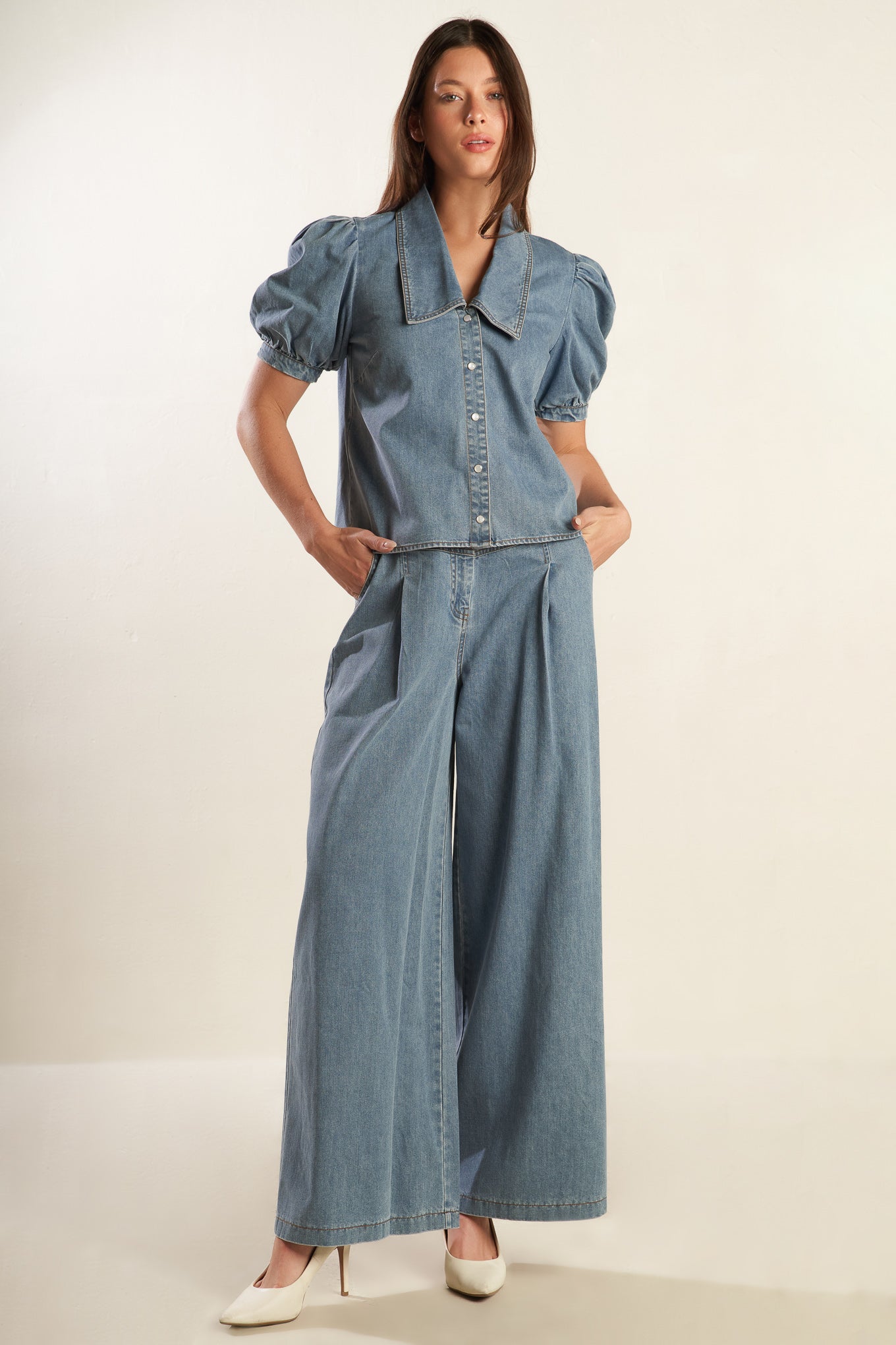 ETERNAL SUNSHINE DENIM TOP