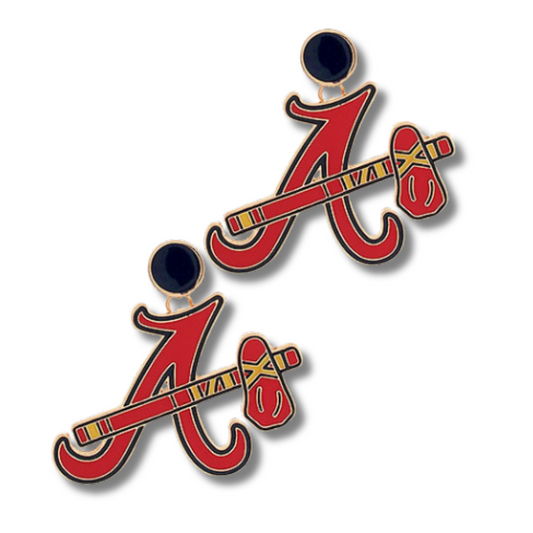 Atlanta Braves Logo Baseball Team Enameled Drop Earrings