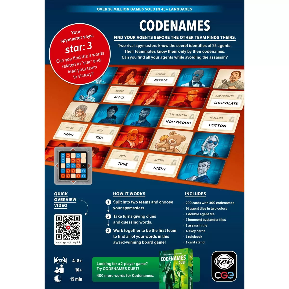 Codenames Spy Master Adult Party Game