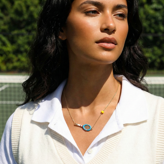 Court Couture Tennis Theme Pendant Necklace