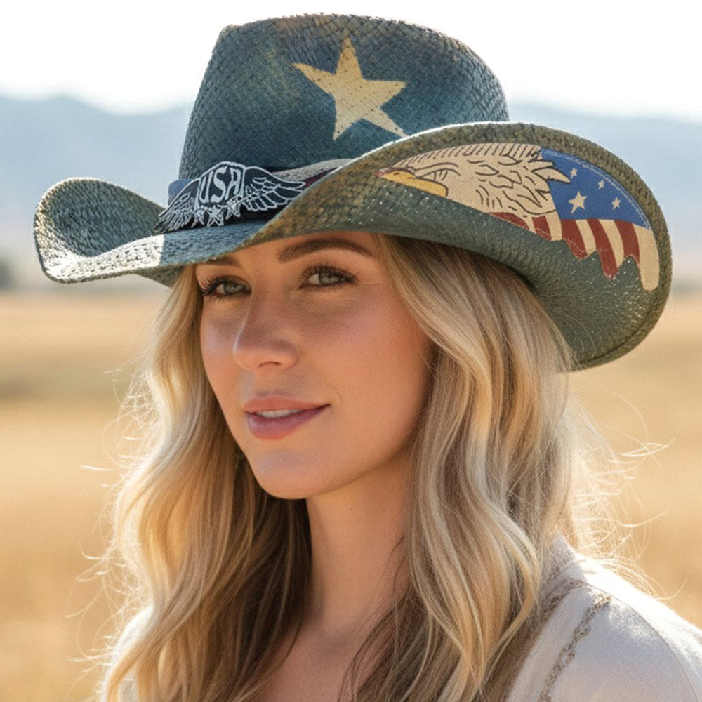 USA Proud Buckle Western Cowboy Hat