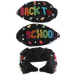 BACK TO SCHOOL Black Beaded Crystal Top Knot Headband