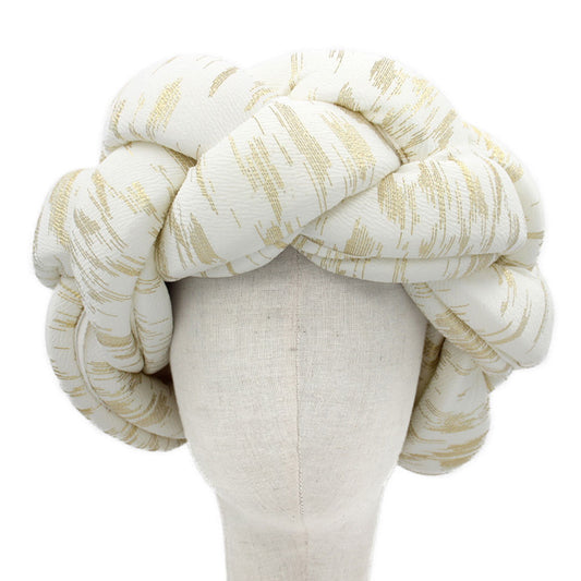 Asha White Braided Turban Hair Wrap